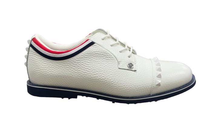 G/FORE Women's Grosgrain Stud Cap Toe Gallivanteer - Snow - Skorzie