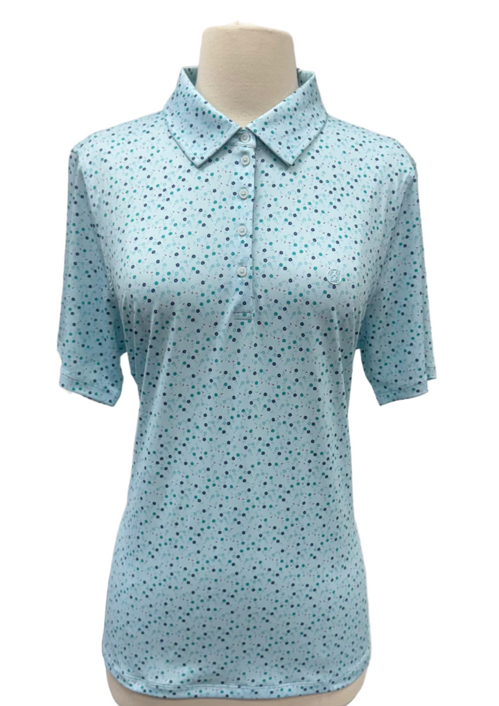 G/FORE Ditsy Floral Silky Tech Nylon Polo - Daybreak - X-Large - Skorzie