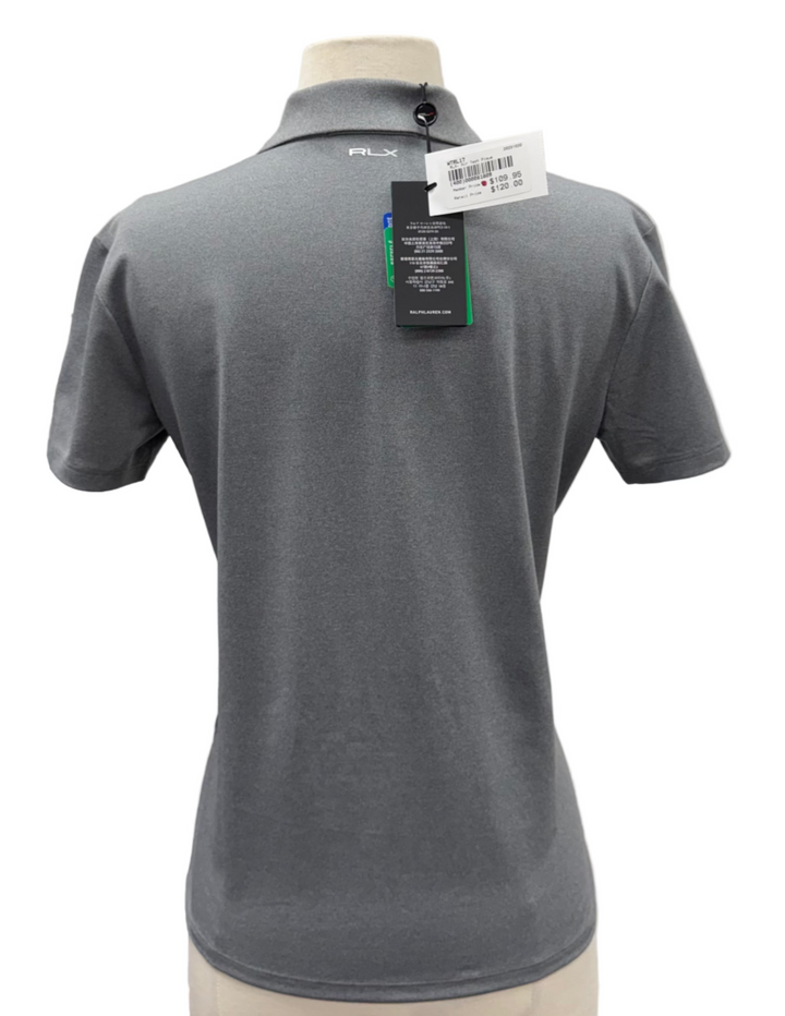 RLX Ralph Lauren Snap Collar Performance Polo - Grey Heather - Skorzie