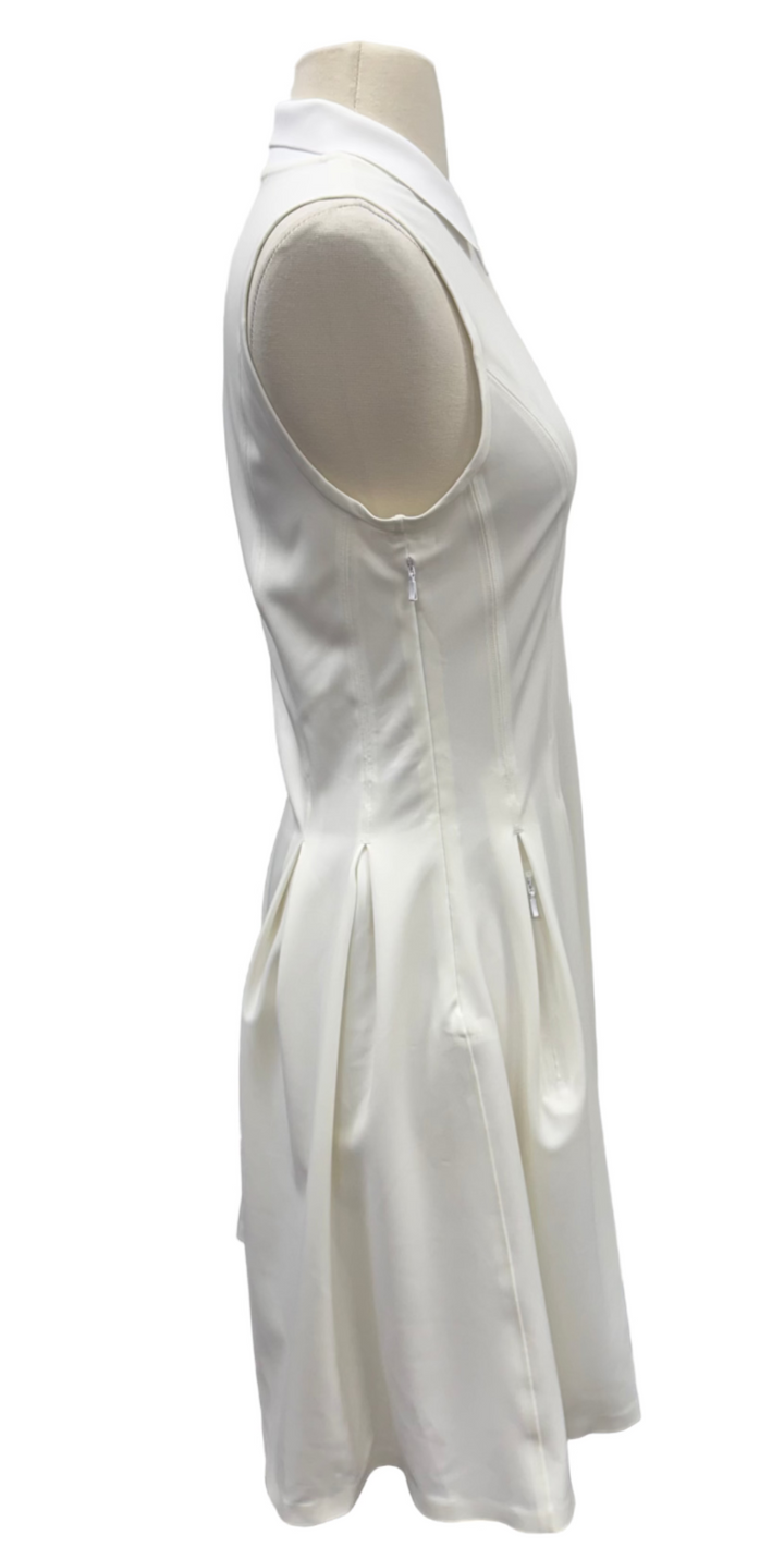 Tilly Polo Dress - White - Small - Skorzie