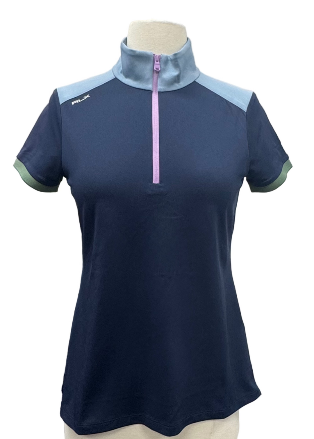 RLX Ralph Lauren Tailored Quarter-Zip Piqué Shirt - Navy - Skorzie