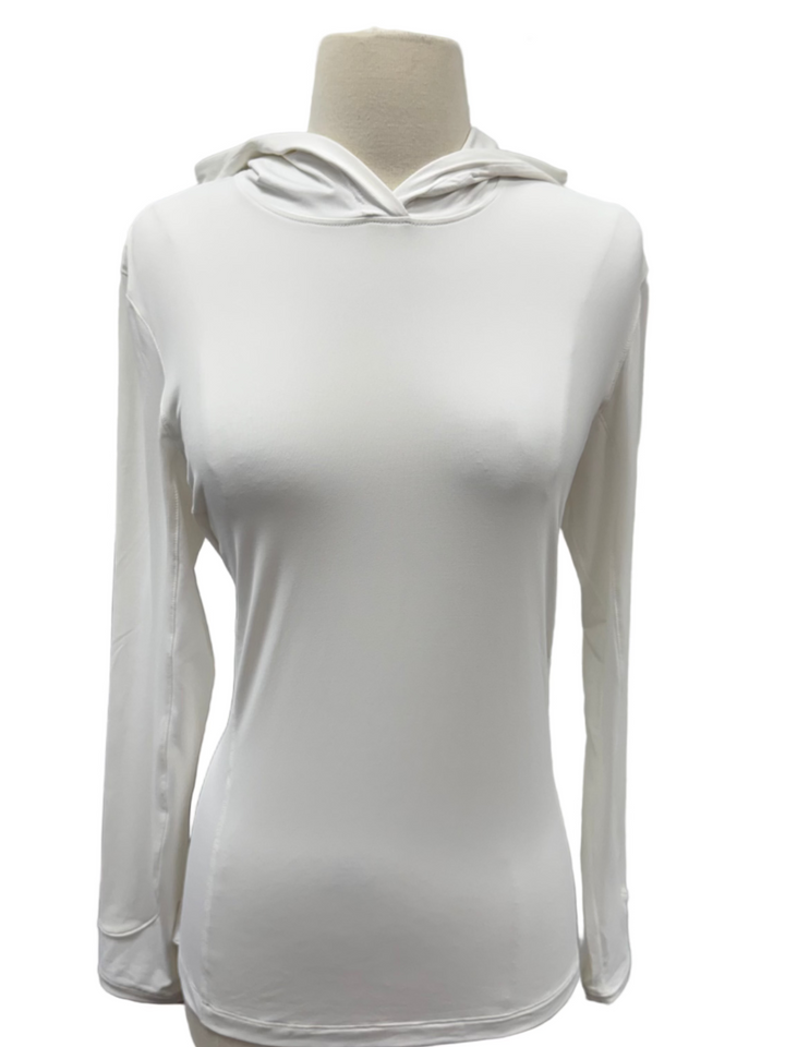 Peter Millar Women's Hooded Long Sleeve Sun Shirt - White - Skorzie