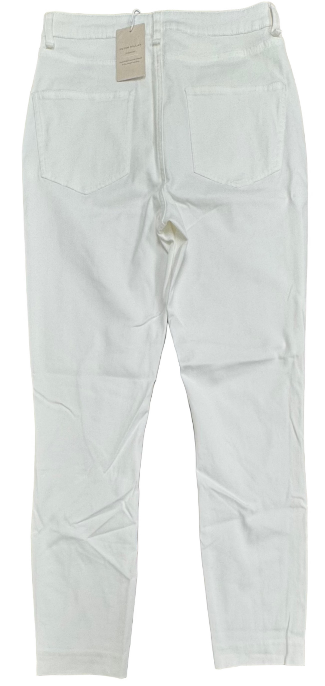 Peter Millar Karlie Stretch Sateen High Rise Pant - White - Size 6 - Skorzie