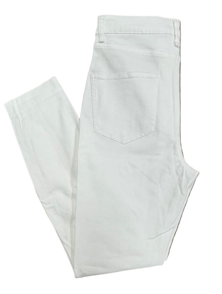 Peter Millar Karlie Stretch Sateen High Rise Pant - White - Size 6 - Skorzie