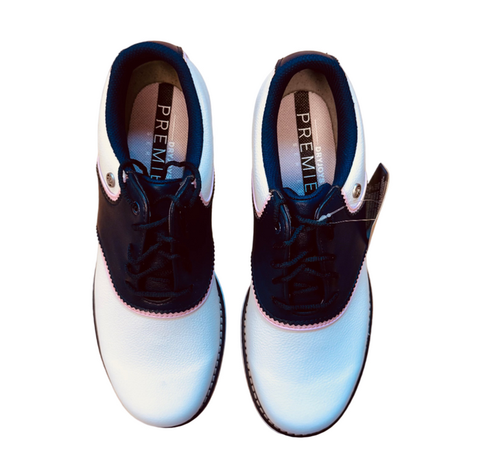 FootJoy Women's Dryjoys Premiere Series Bel Air Golf Shoes - White/Navy