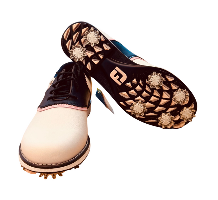 FootJoy Women's Dryjoys Premiere Series Bel Air Golf Shoes - White/Navy