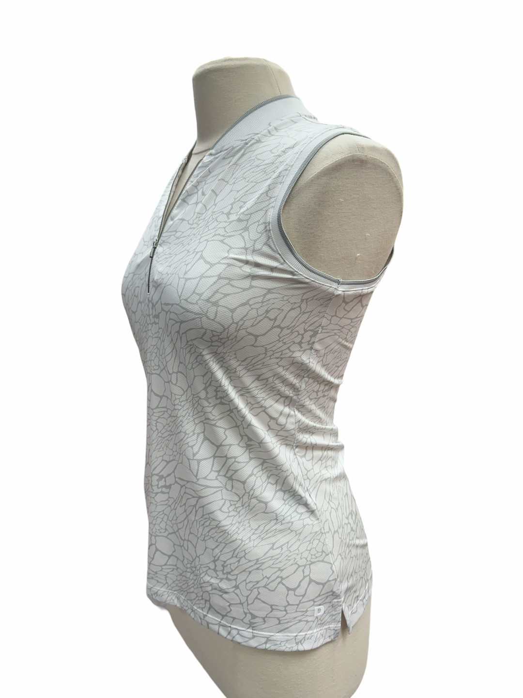 Dunning Brigid Ventilated Performance Sleeveless Polo- White - Skorzie