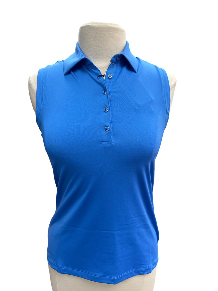 Dunning Player Jersey Sleeveless Performance Polo- Azure - Skorzie