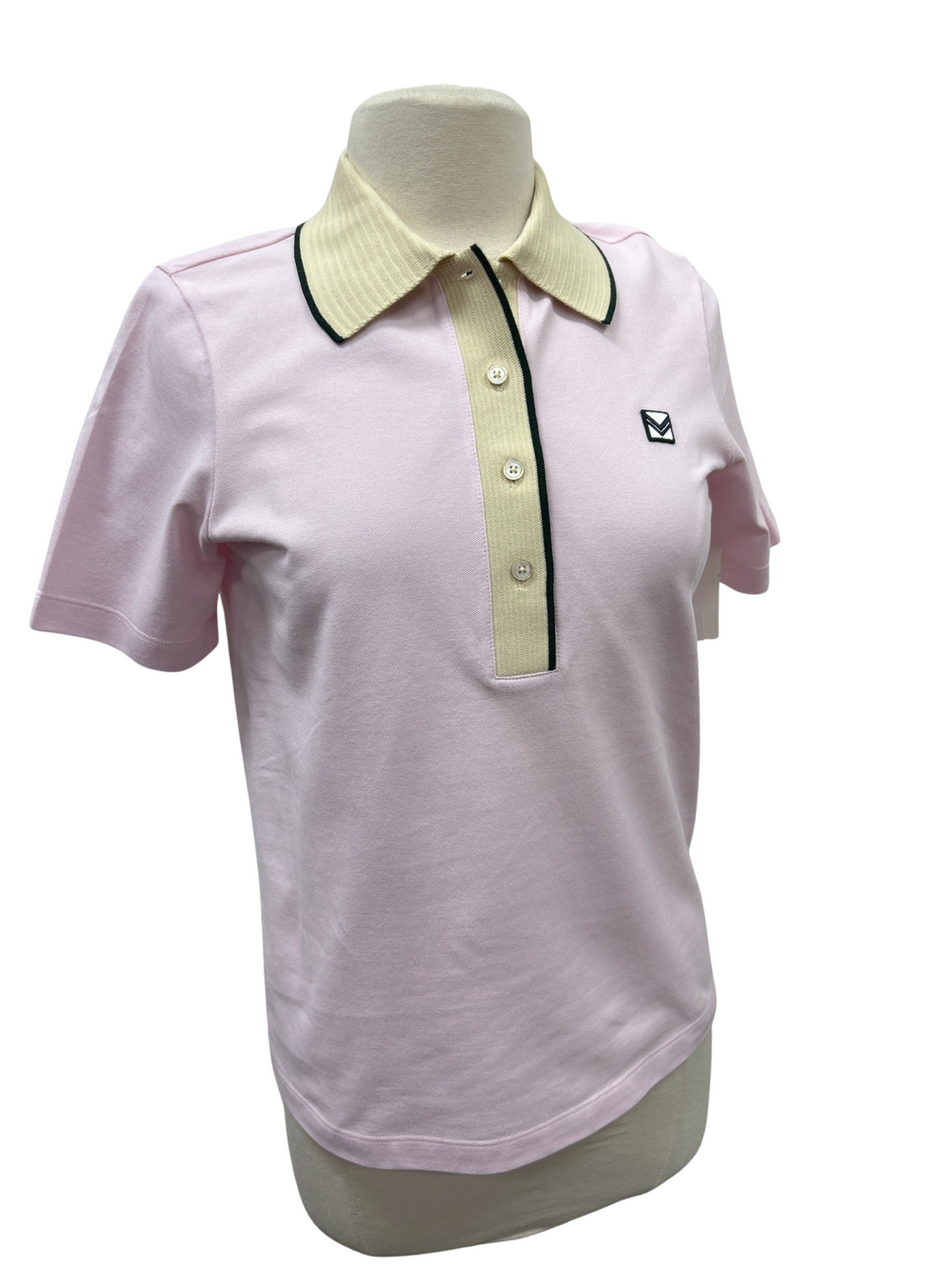 Tory Burch Vintage Collar Polo - Cotton Pink - Size Medium - Skorzie
