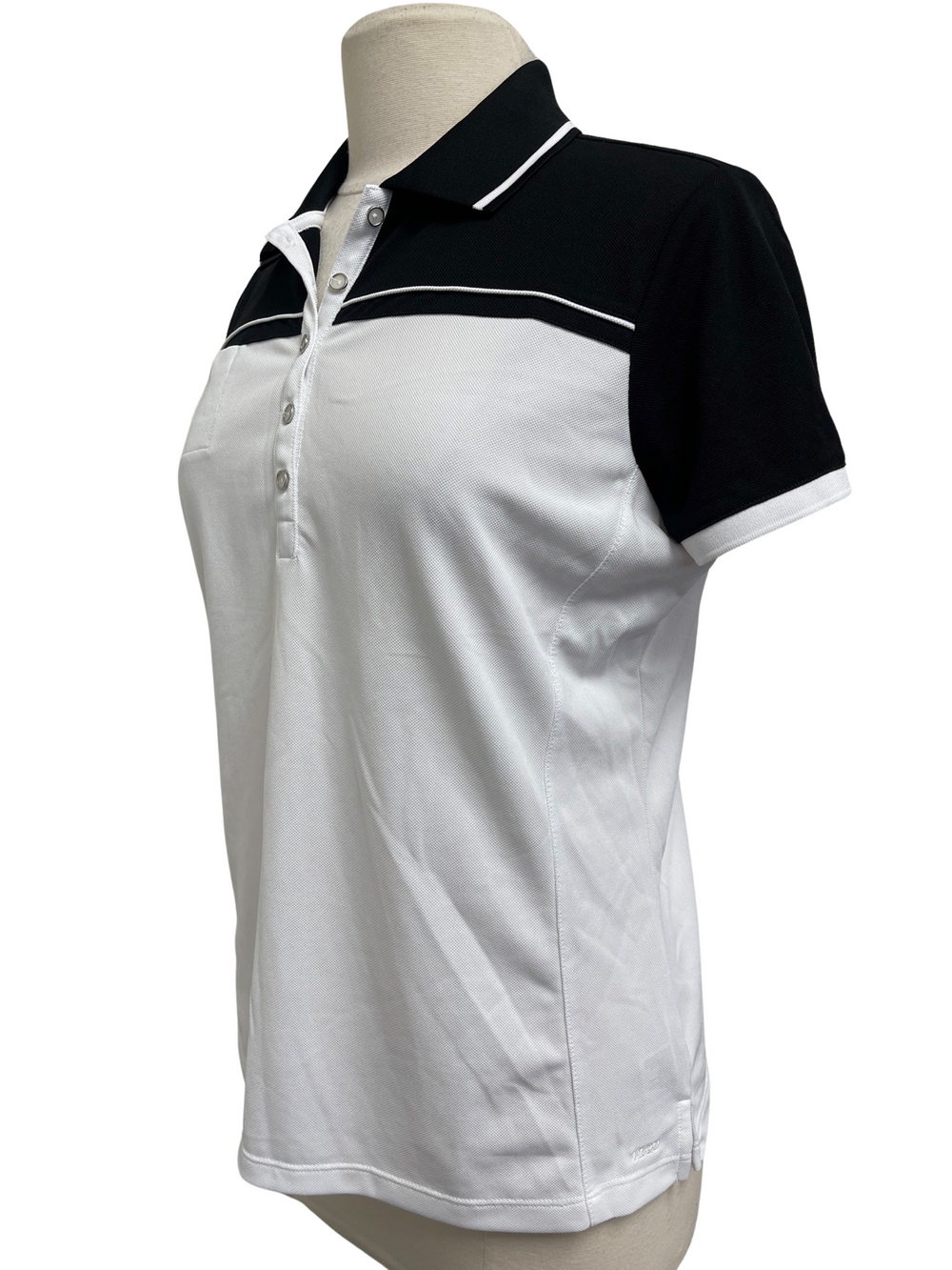 Izod Golf Polo Color Block Top - Black/White - Large - Skorzie