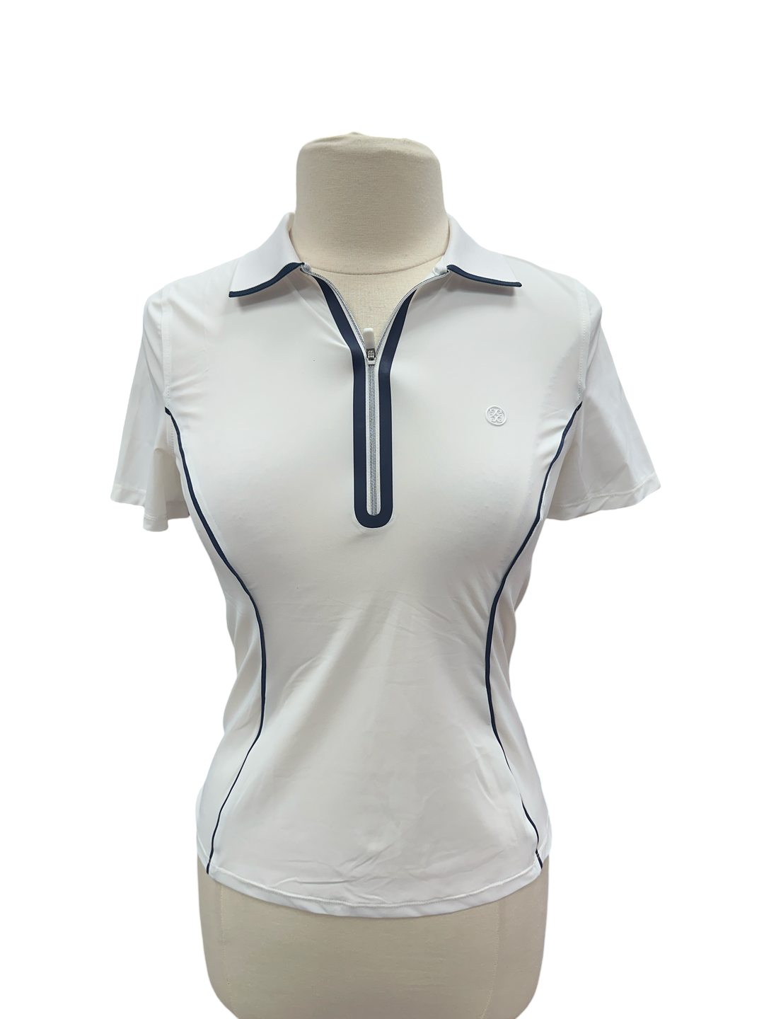 G/FORE White Lightweight Warp Knit Quarter Zip Polo - Skorzie