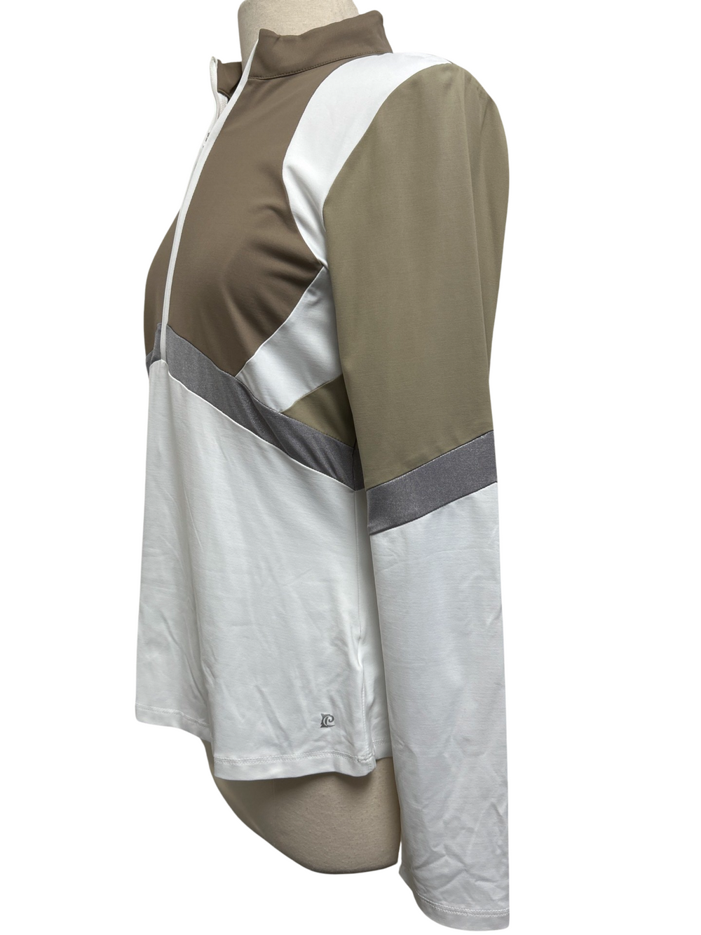 Catwalk Performance Artwear Long Sleeve 3/4 Zip Pullover  - Sand - Size L - Skorzie