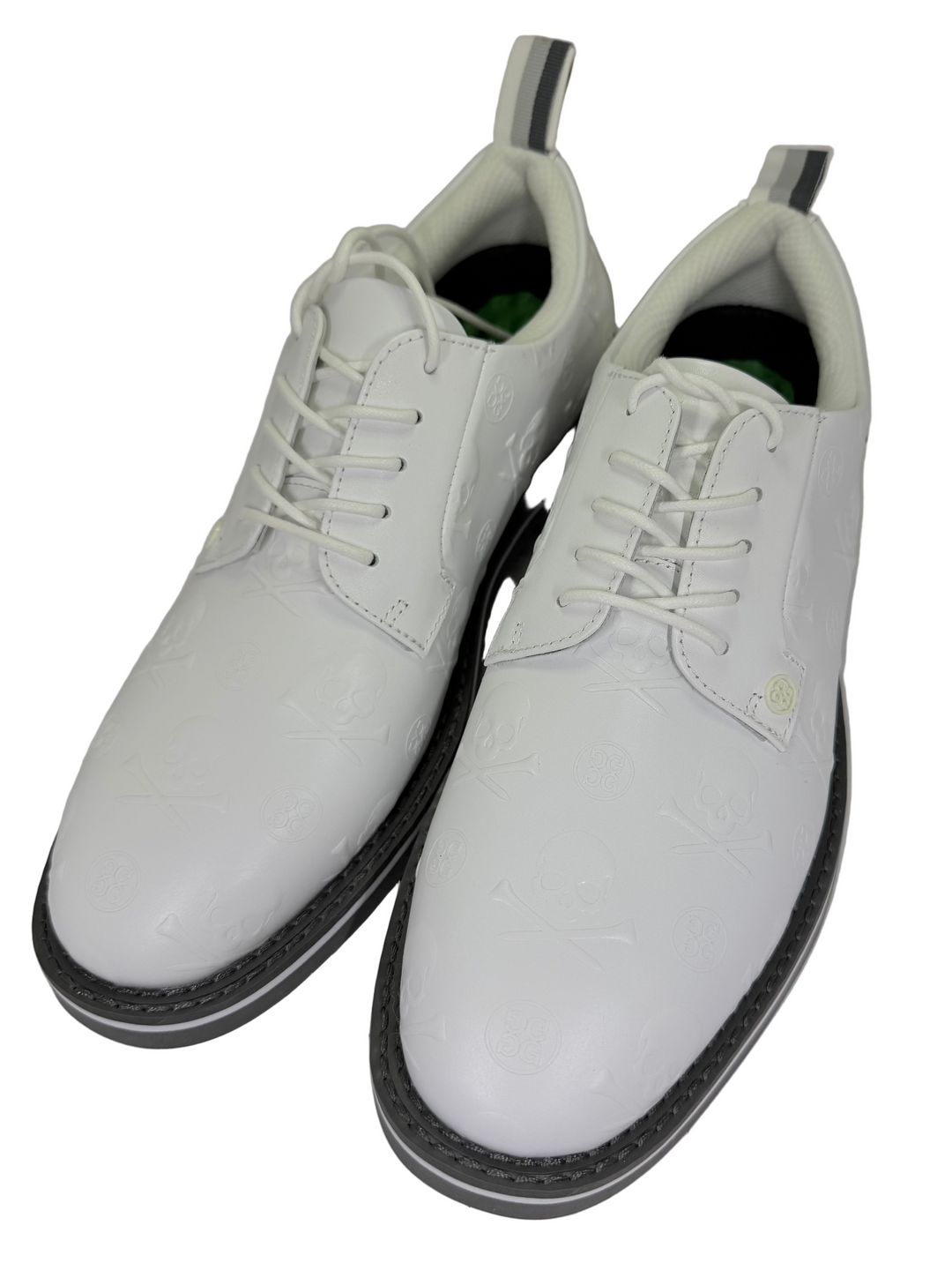 G/FORE Men's Gallivanter Embossed Skull and Tees Golf Shoe - Snow/Charcoal