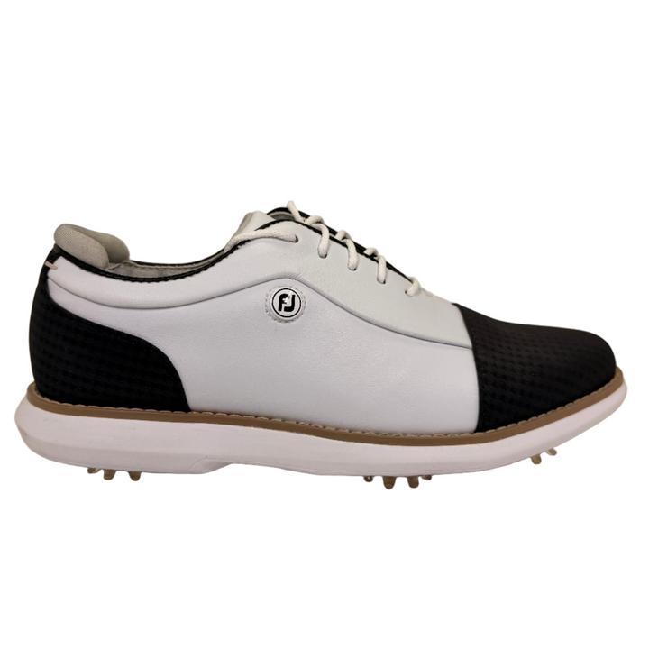 FootJoy Women's Traditions Golf Shoes - White/Black - Size 6.5