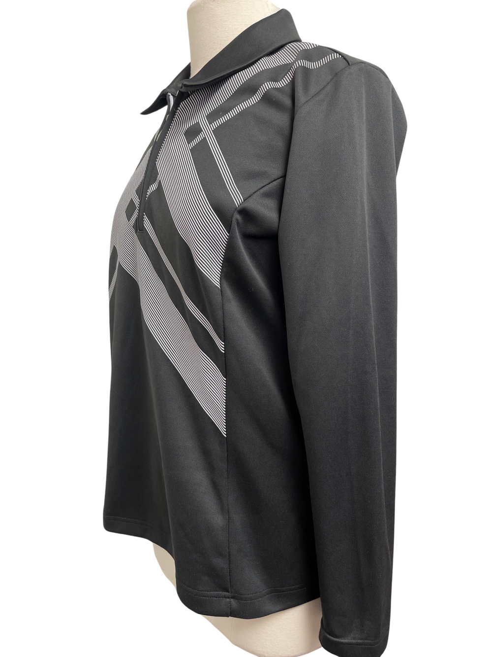 Adidas Long Sleeve 1/4 Zip Top - Black - Size Large - Skorzie