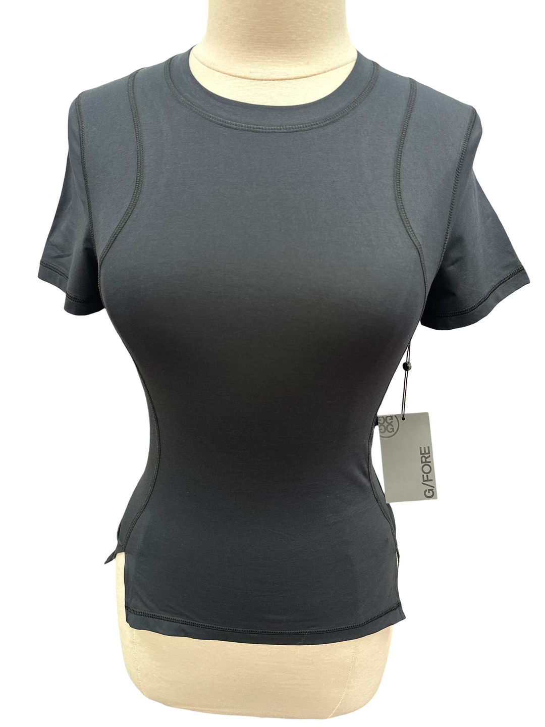 G/FORE Crew Neck Operative Activewear Top- Black - Skorzie