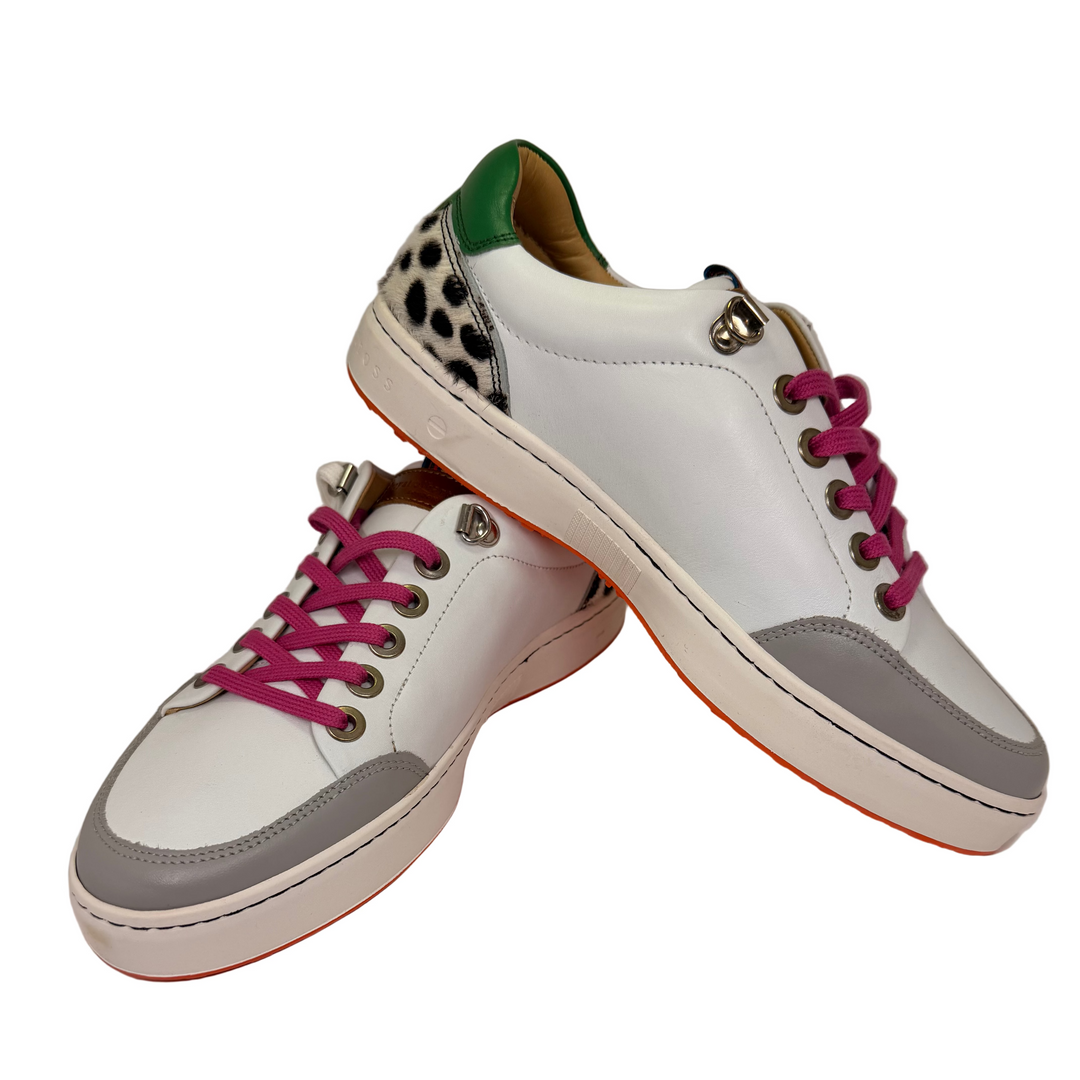 Royal Albartross The Fieldfox Women's Fur Spikeless Golf Shoes - White/Dalmation - Size 9