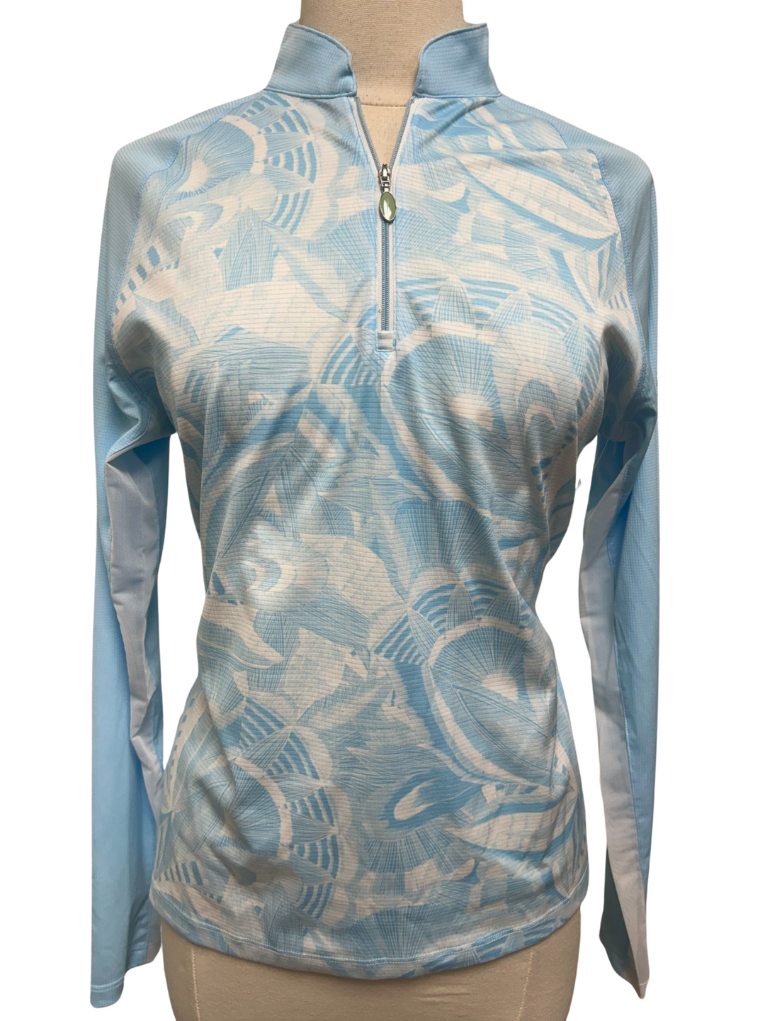 Greg Norman Long Sleeve 1/4 Zip Pullover - Size L - Light Blue - Skorzie