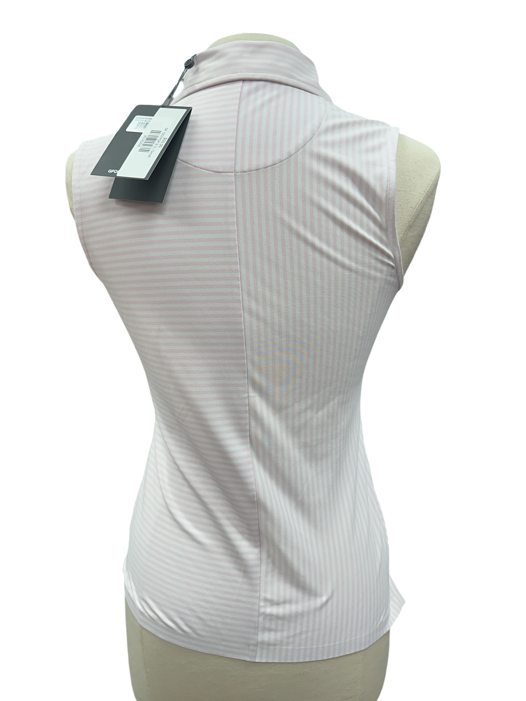 G/FORE Offset Stripe Tech Pique Sleeveless Polo- Blush - Skorzie