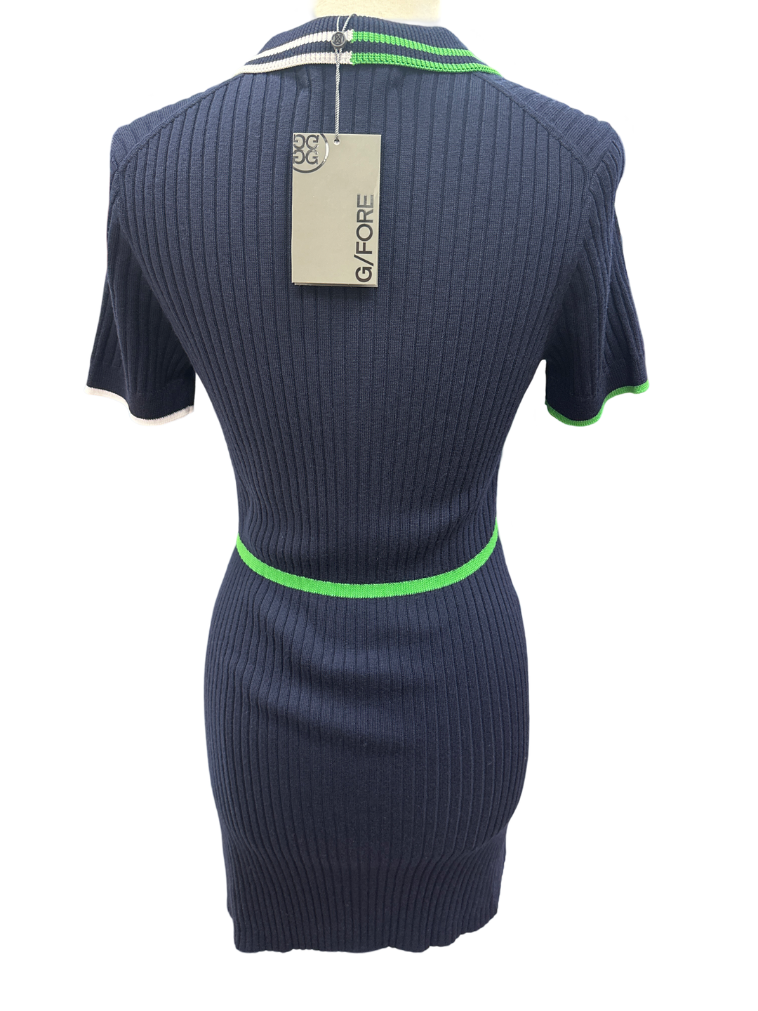 G/FORE Merino Wool Sweater Polo Dress- Navy - Skorzie