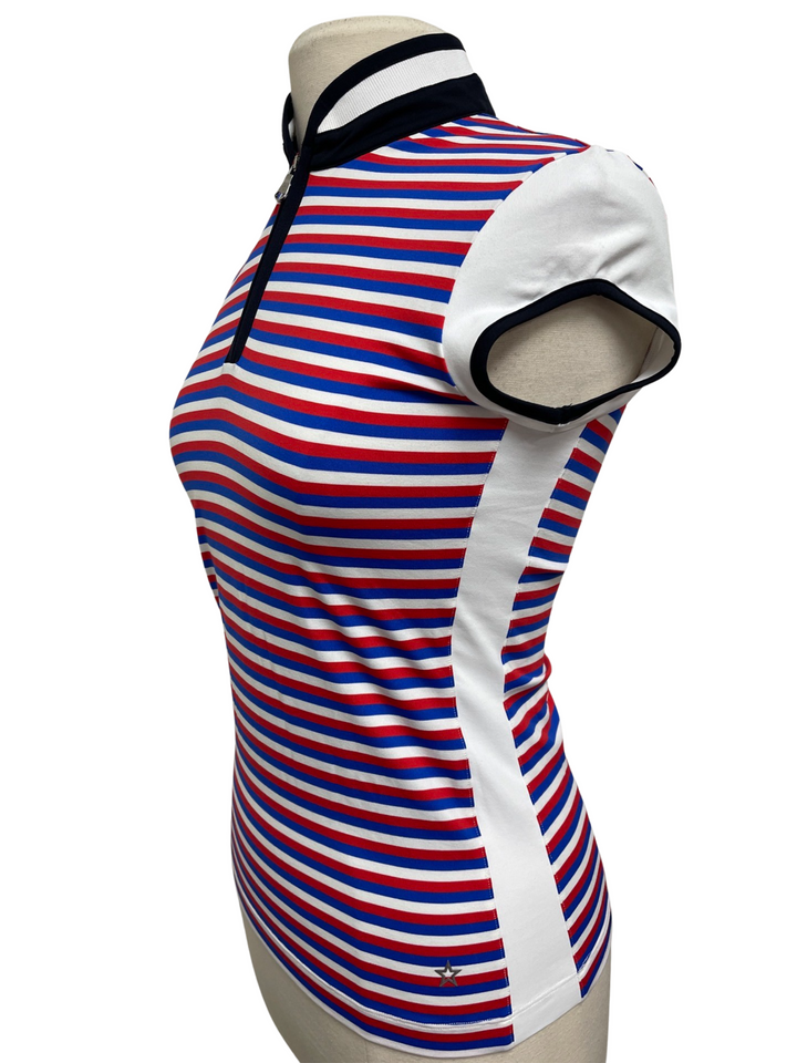 Lohla Sport The Chole Striped Cap Sleeve Top - White - Size Small - Skorzie