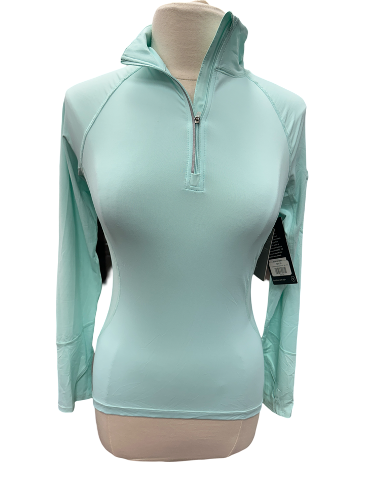 Bloq UV Mock Zip Long Sleeve Top, Size S (Mint)