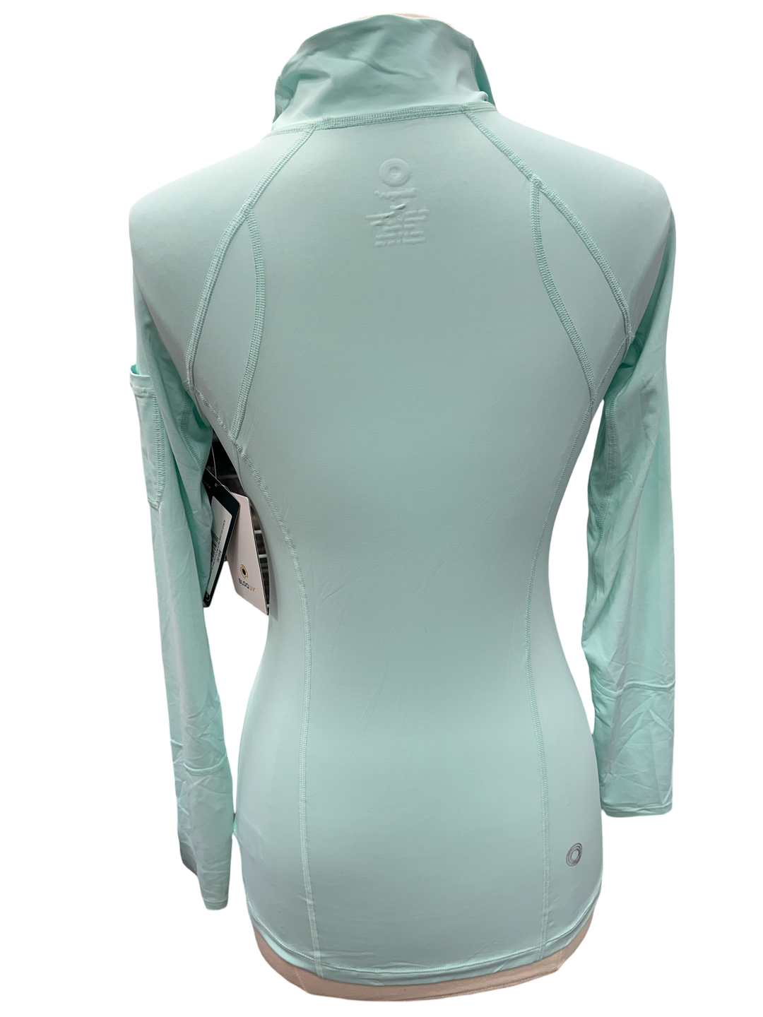 Bloq UV Mock Zip Long Sleeve Top, Size S (Mint)