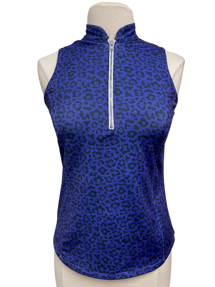 Amy Sport Frontline Sleeveless Top - Purple Leopard - X-Small - Skorzie