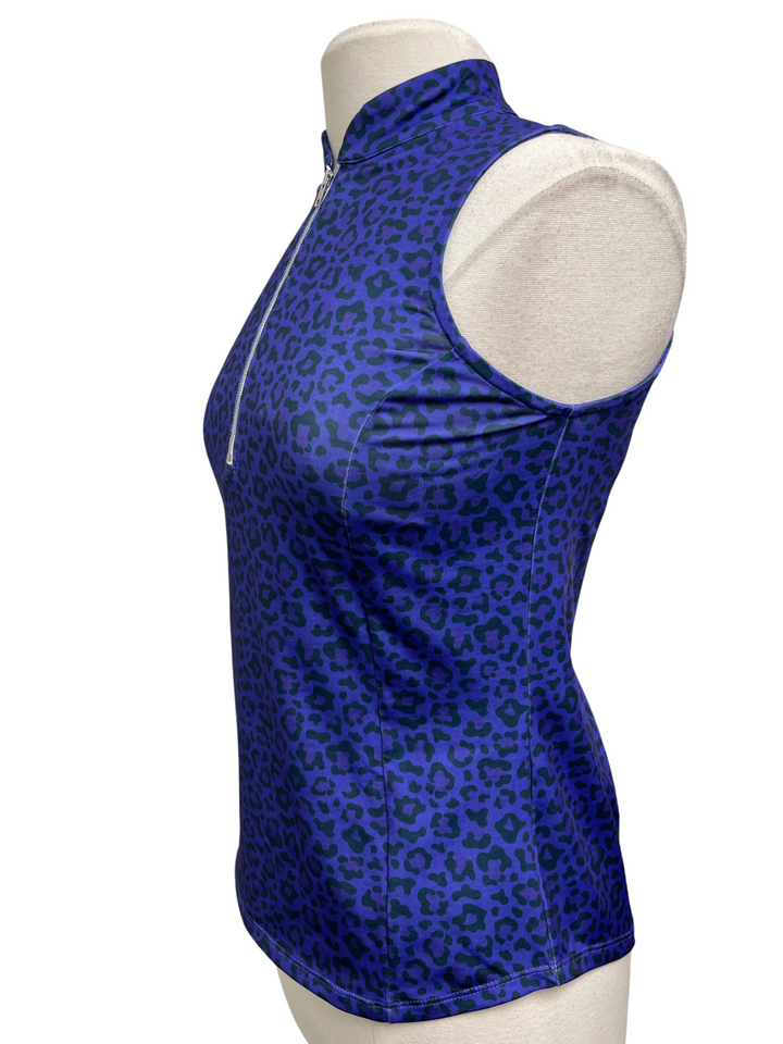 Amy Sport Frontline Sleeveless Top - Purple Leopard - X-Small - Skorzie