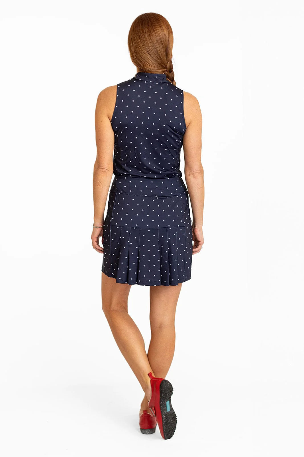 Amy Sport Isabel Sleeveless Top - White Navy Flame - Skorzie