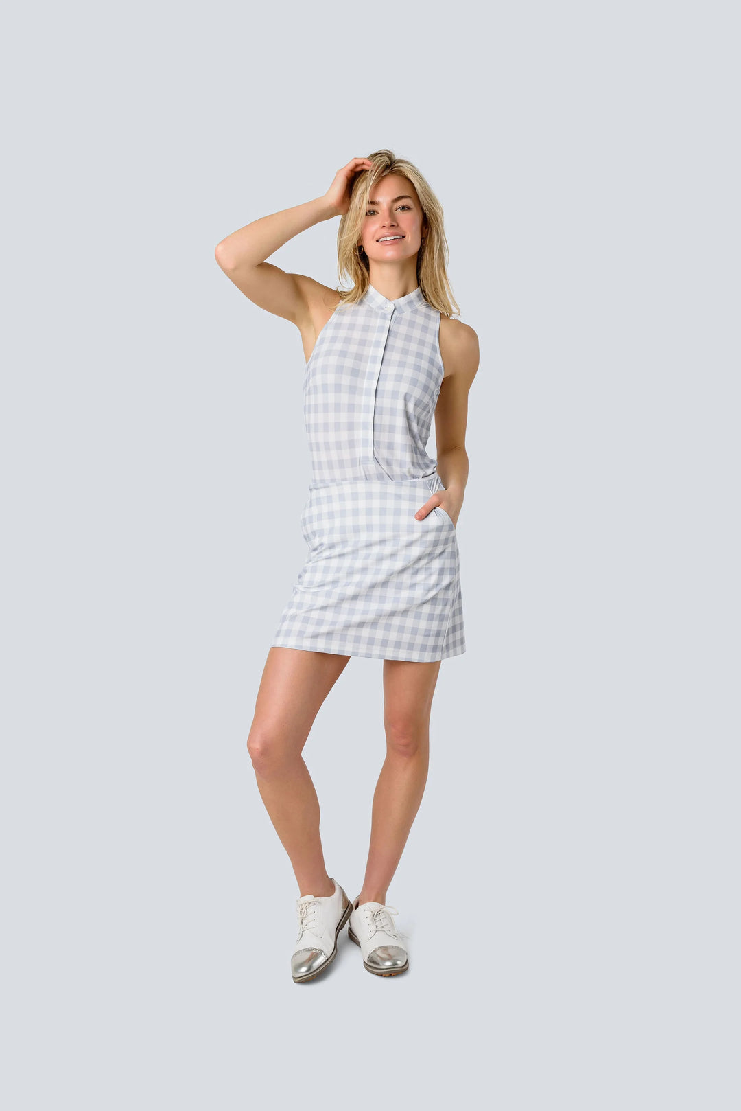 Jayebird Janie Classic Skort - Powder Blue Gingham - Skorzie
