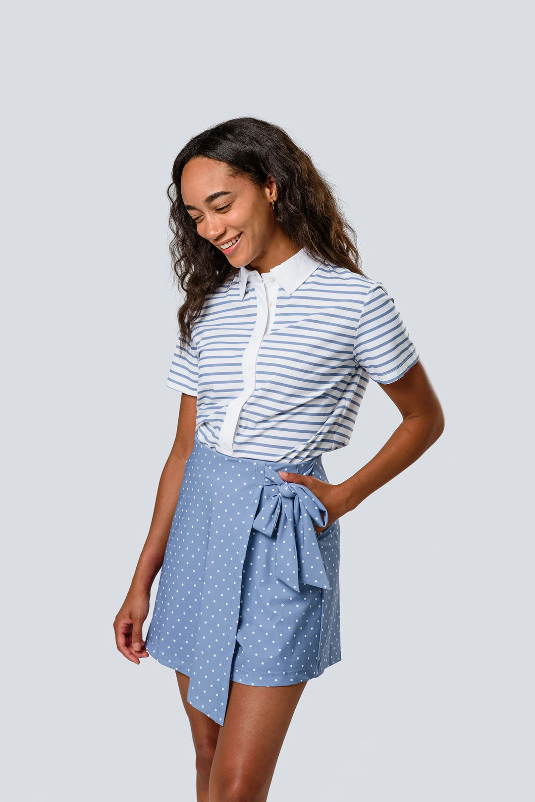 Jayebird Mills Skort - Chambray Polka Dot - Skorzie