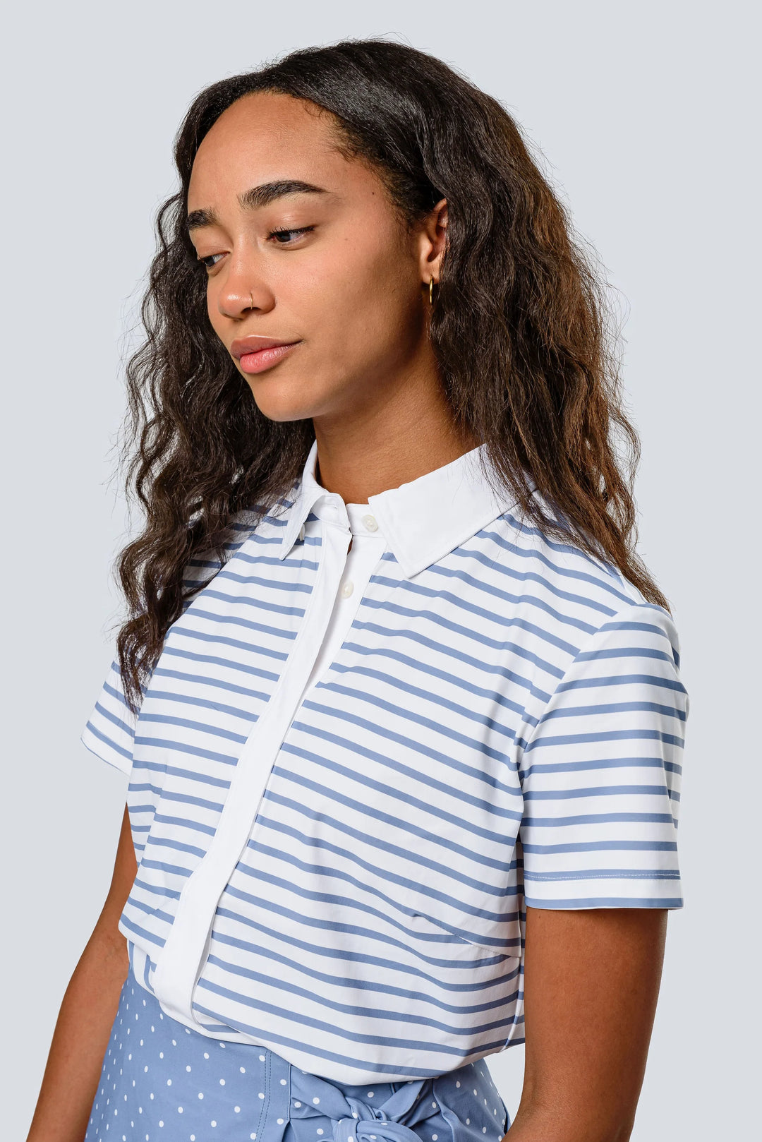 Jayebird Maddie Short Sleeve Top - Chambray Breton Stripe - Skorzie
