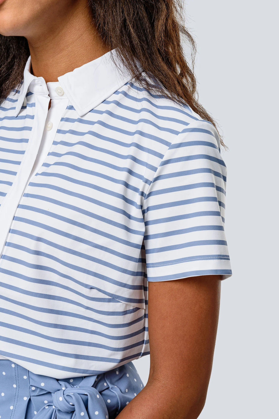 Jayebird Maddie Short Sleeve Top - Chambray Breton Stripe - Skorzie