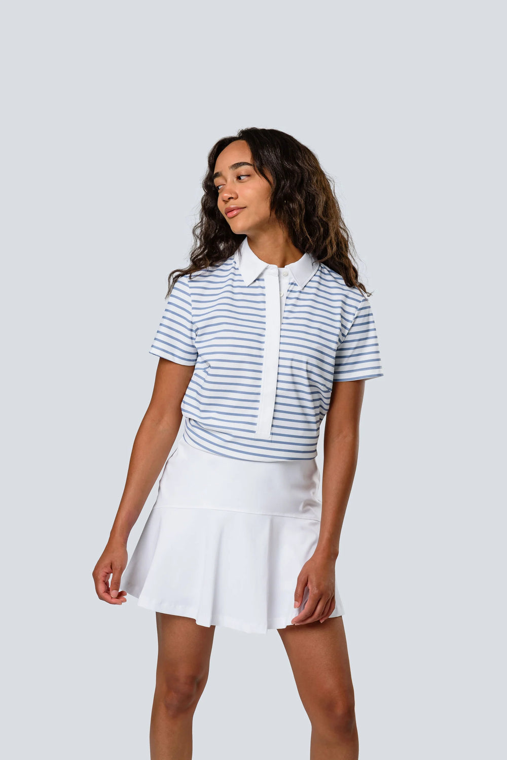 Jayebird Maddie Short Sleeve Top - Chambray Breton Stripe - Skorzie