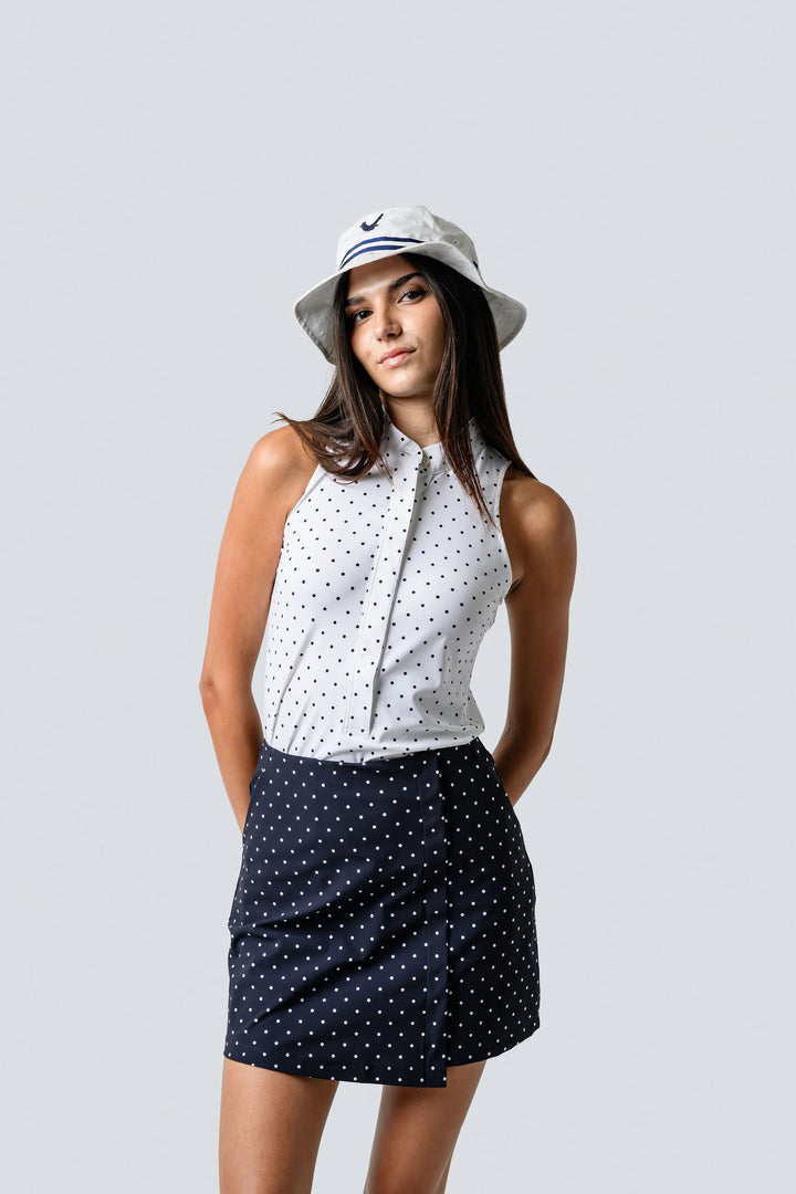 Jayebird Kit Top - White Navy Polka Dot - Skorzie