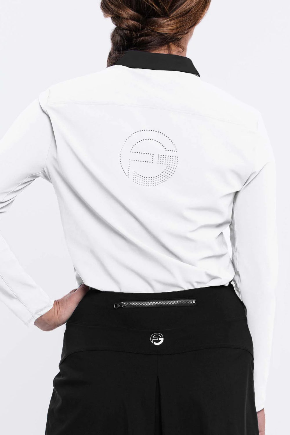 Foray Golf CORE Long Sleeve Polo - White/Black Trim - XX-Small - Skorzie