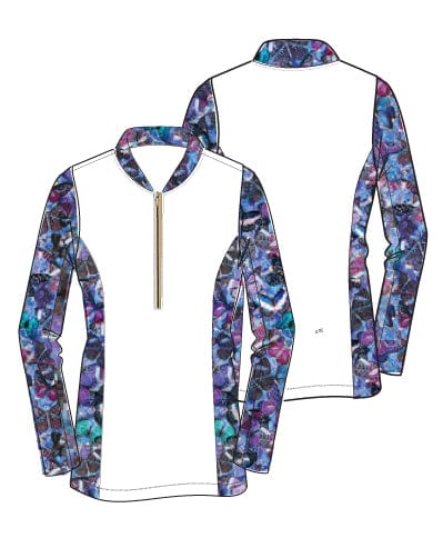 Amy Sport Katelyn Long Sleeve Top - Cotton Butterfly - Skorzie