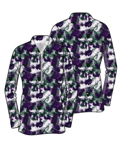 Amy Sport Katelyn Long Sleeve Top - Dark Watch Abstract - Skorzie