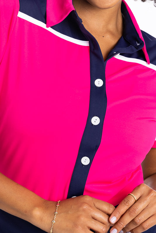 Kinona Button Up Beauty Short Sleeve - Preppy Pink - Skorzie