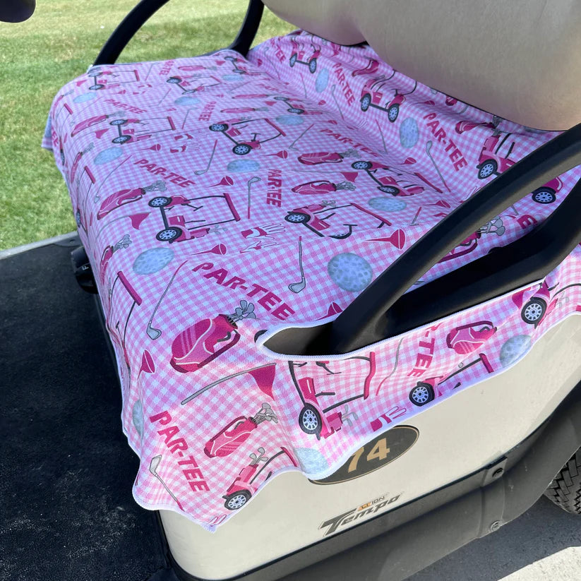 Best of Golf America Double Sided Golf Cart Seat Cover - Ladies Day Out Blue/Pink