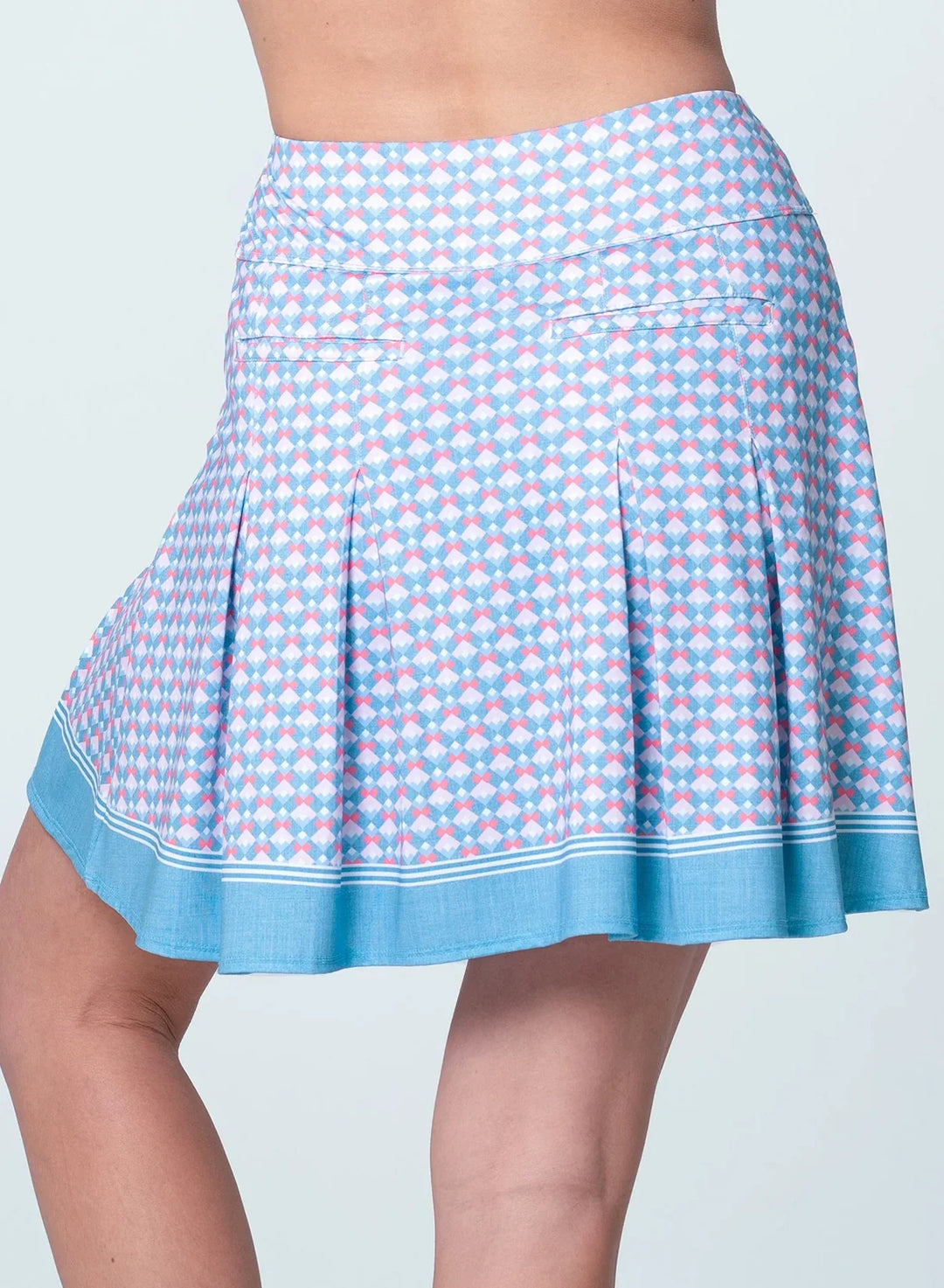 Lucky In Love Linen Glam Pleated Skort (17.5") - Periwinkle
