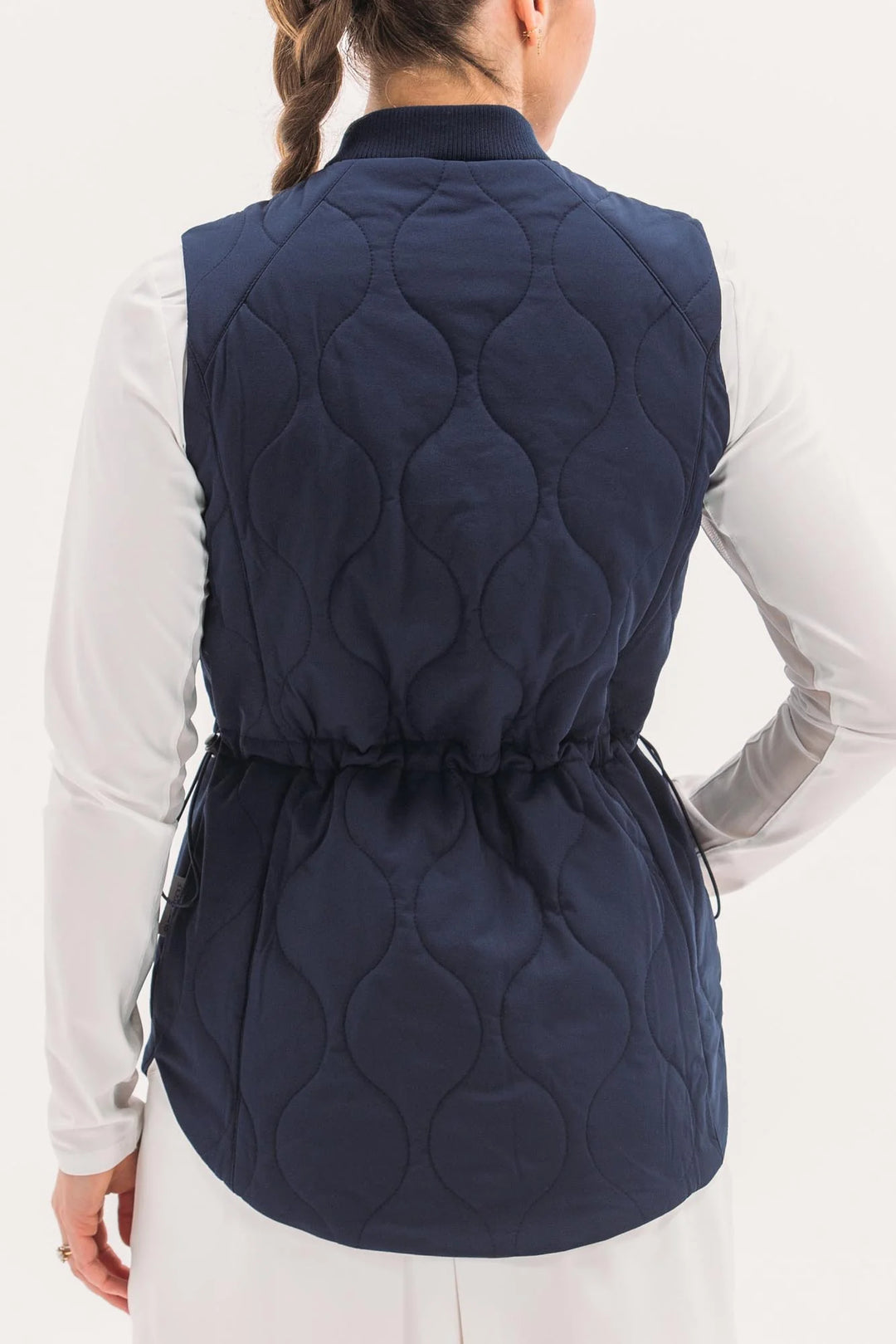 Foray Golf Longline Quilted Vest - Navy - Skorzie