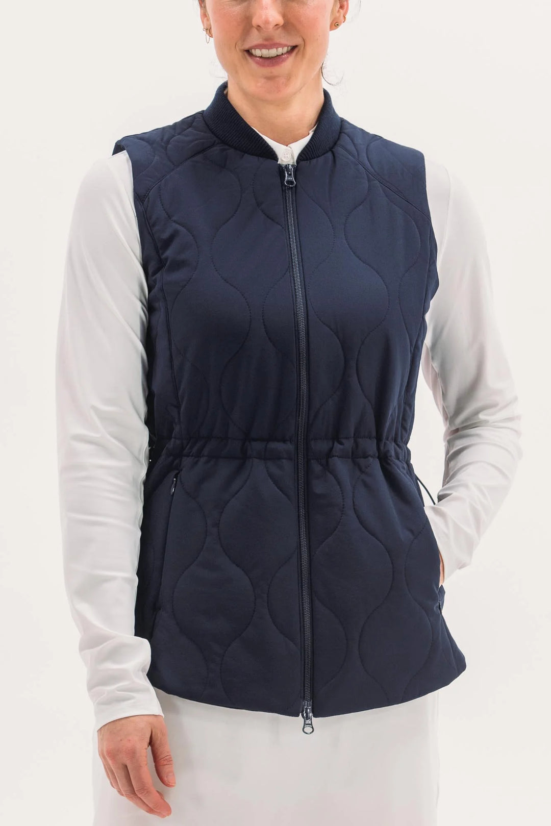 Foray Golf Longline Quilted Vest - Navy - Skorzie