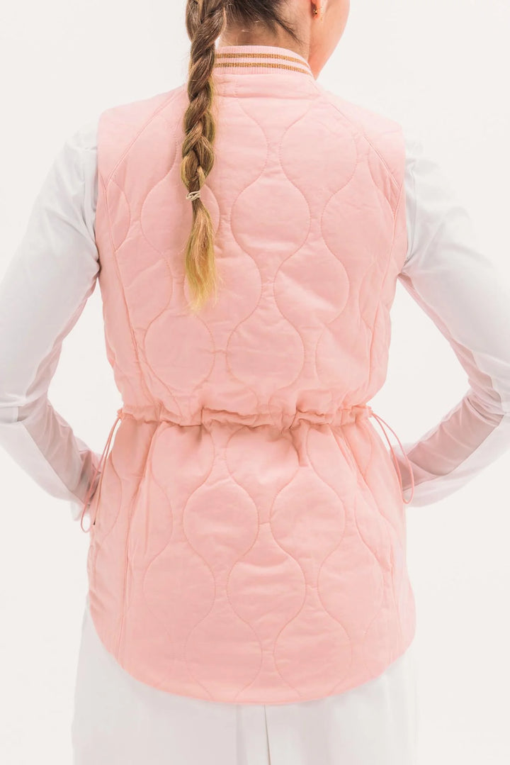 Foray Golf Longline Quilted Vest - Pink - Skorzie