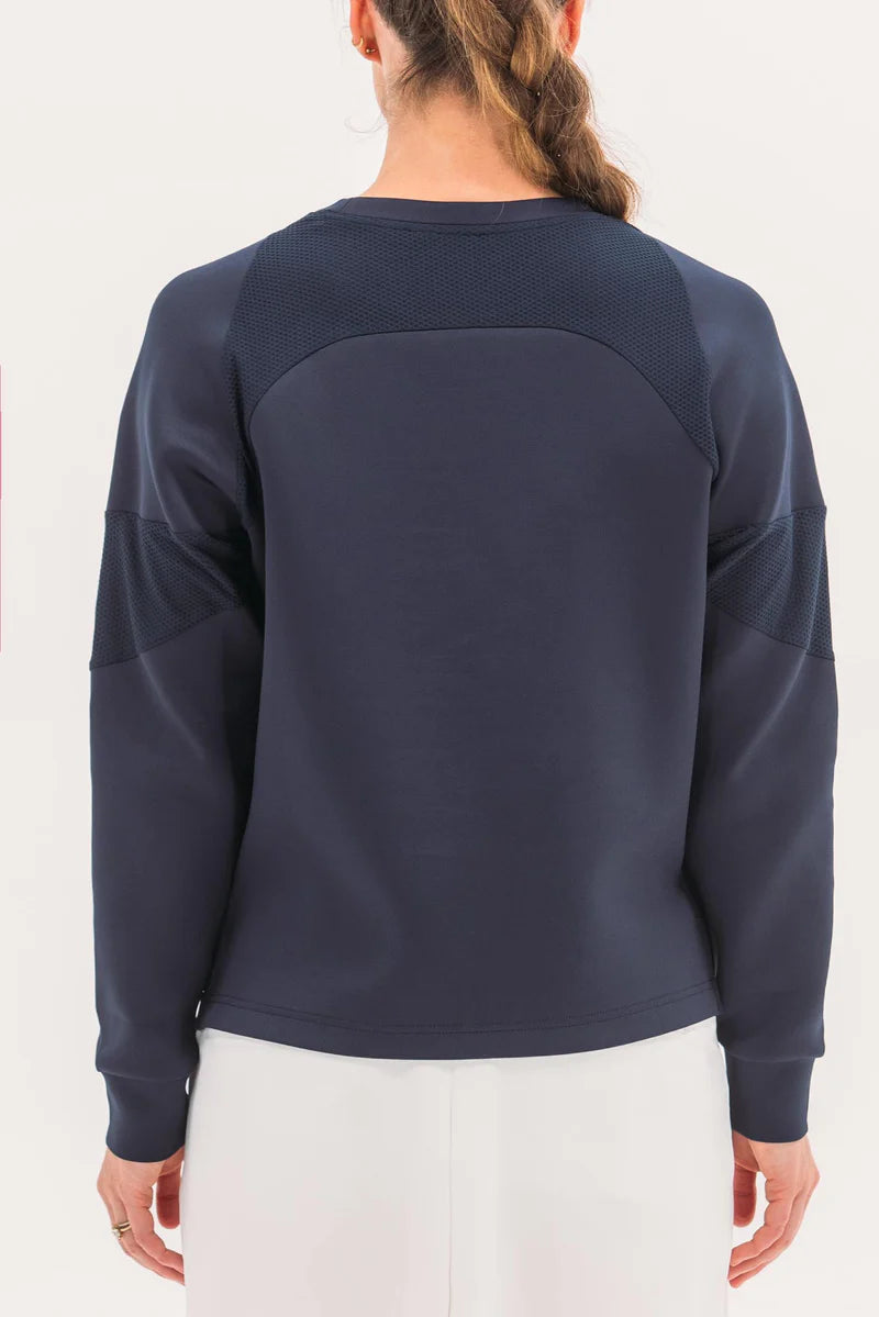 Foray Golf Scuba Crewneck Long Sleeve Top - Navy - Skorzie