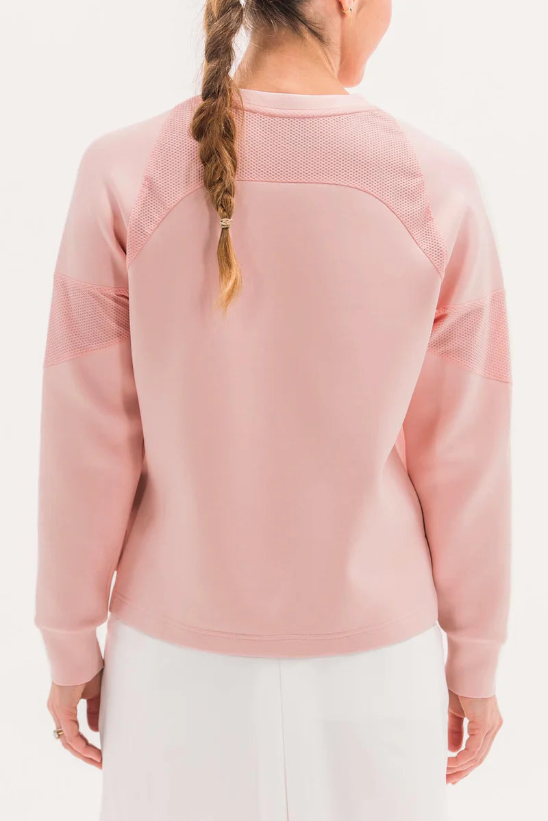 Foray Golf Scuba Crewneck Long Sleeve Top - Pink - Skorzie