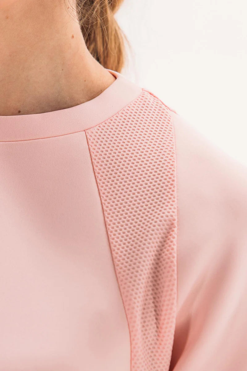 Foray Golf Scuba Crewneck Long Sleeve Top - Pink - Skorzie