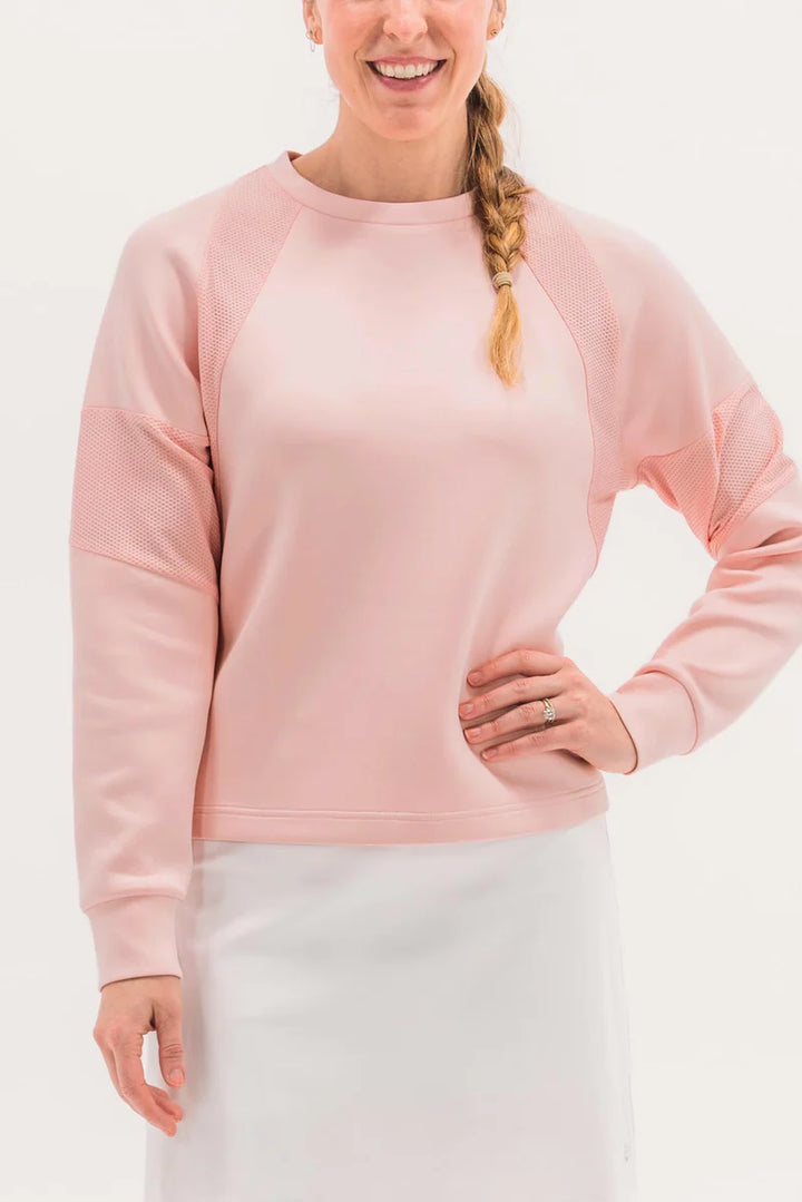 Foray Golf Scuba Crewneck Long Sleeve Top - Pink - Skorzie