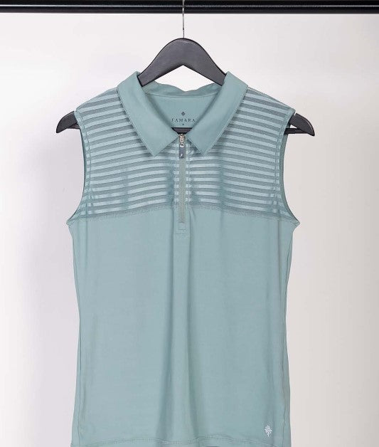 Famara Sleeveless Sheer Golf Shirt  - Mint